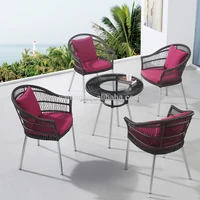 All Weather Black Round Rattan Weaving