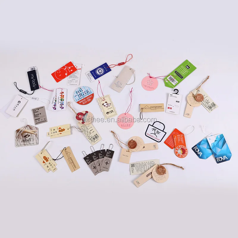 Custom Size Recycled Paper Hang Tags CMYK Printing For Garment Display