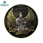 Modern custom engraved soldier shape zinc alloy souvenir novelty armor of god challenge coin