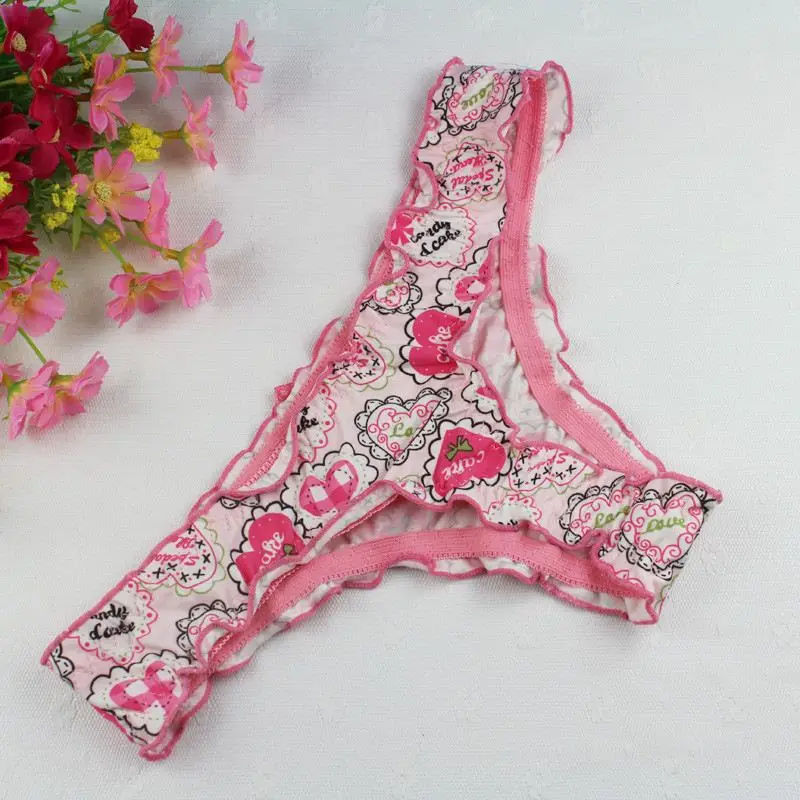 Stock Hot Sale Women lovely pink Heart Sey cotton Panties Breathable Briefs Women Underwear Girl Thongs Lady Panties cotton Ling
