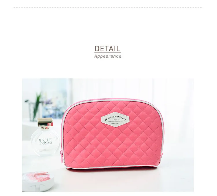 2014 Korean polyester traveling cosmetic bag set,large capacity diamond-type lattice makeup bag,2pcs/set