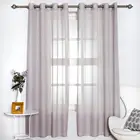 New Product Comfortable Design Faux Linen Ready Made Solid Colorful Sheer Curtain