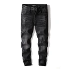 Private label wholesale mens stretch distressed cotton washed denim jeans stock lot