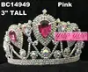luxury new design crystal peacock beauty pink pageant crowns