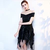 Newest Women Bandage Patchwork Stretch Elegant Vintage Gown Feathers Leaves Mesh Party Dresses Vestido