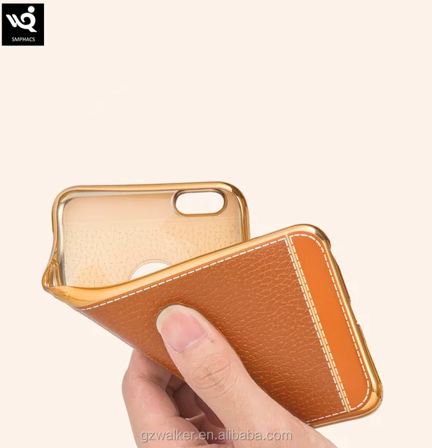 hot selling leather pattern design electroplate tpu shockproof