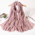 Wholesale 2019 hot sale big size muslim arab hijab scarves fashion trendy plain cotton simple women outfits hijab