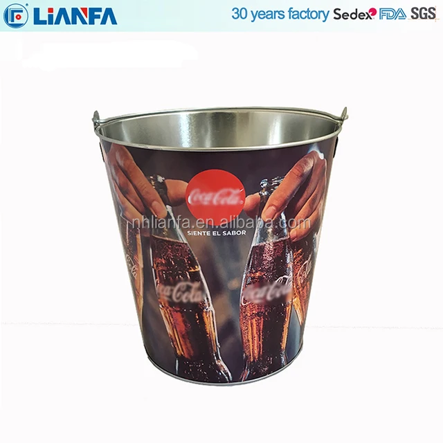 china round ice bucket with handle