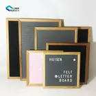 2019 New Amazon gray wood felt letter Board letters case Set with letters stand cotton bag
