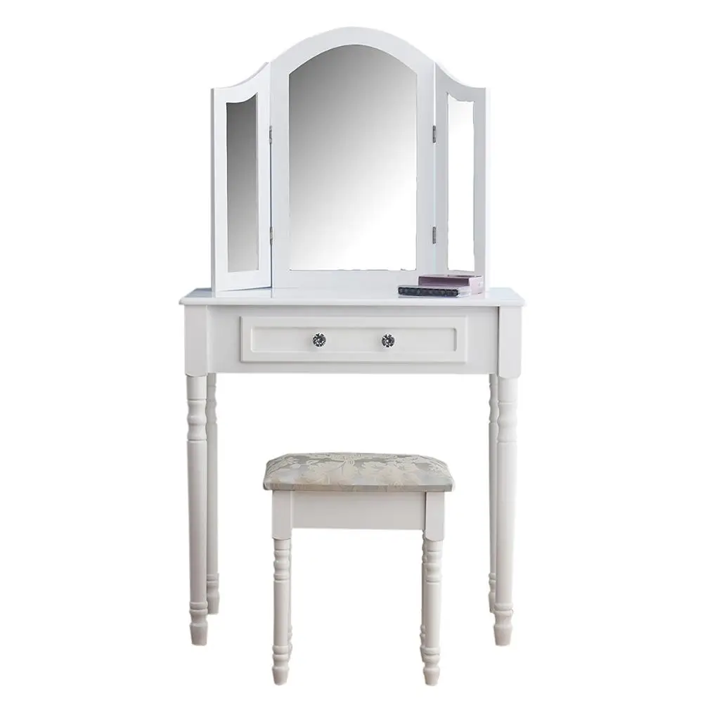 Hand Carved Bedroom Vanity Mini Mdf Kids Simple Dressing Table