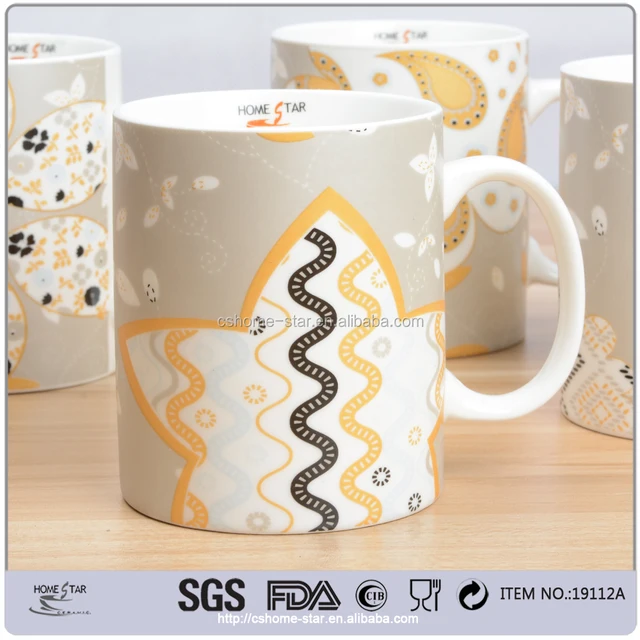 hot sale straight shape ceramic coffee mugs 12 ounce