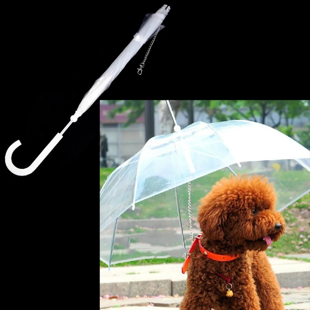 1Pcs Cute Fashion Attractive Comfortable Transparent PVC Dog Puppy Pet Umbrella for Outdoor Rain Travel Hiking pet supplies