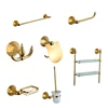 Australia classical Perfect details toilet bathroom wall hung mounted fashion brass gold hotel accessories set