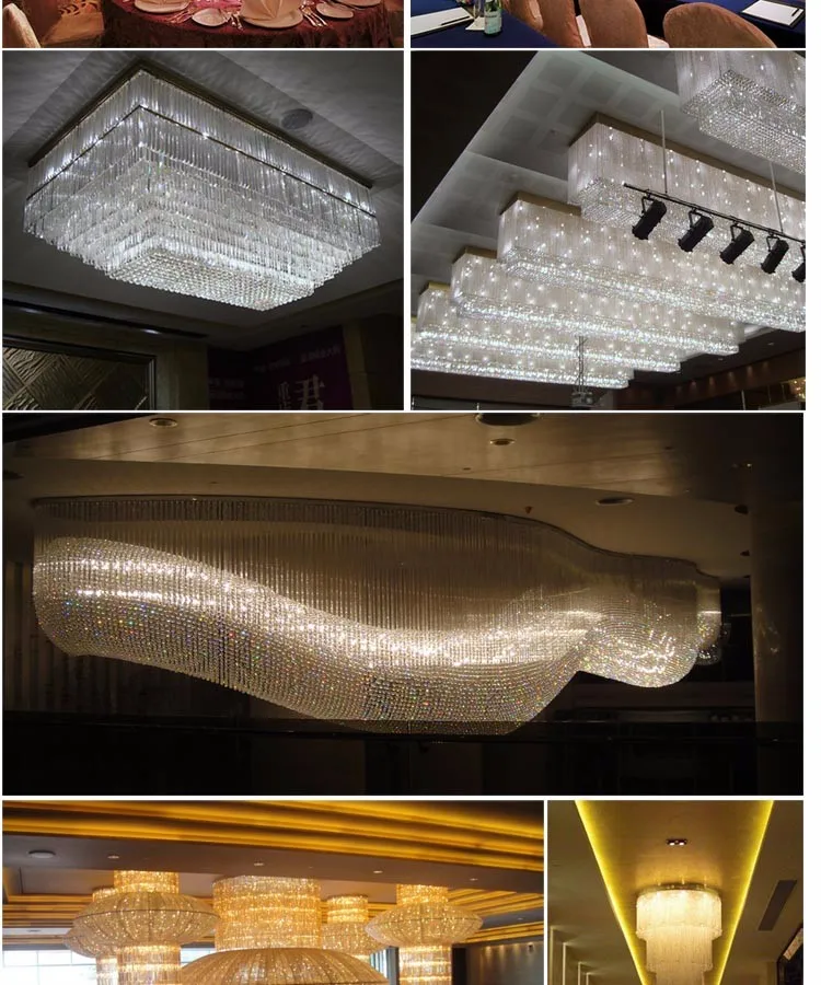 contemporary modern hotel chinese long led chandelier for staircase