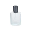 glass spray atomizer bottle 30ml 50ml 100ml frosted glass perfume bottle with grey aluminum spray pump