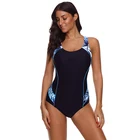 Quick Dry Custom Leaking Back Sporty Swimsuits, Sport One Piece Thong Swimwear for Mature Women