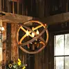4-Light Rope Chandelier - Decorative Hanging Home Decor Lamp - Ceiling Light Fixture - Hemp Rope Antique Bronze Metal Chandelier