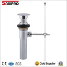 1 1/4'' American style Brass pop up basin drain with lavatory rod chrome plated with overflow