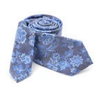 Custom Small Checkered Neckties Colony Blue Tie Krawatte Mens Floral Woven Ties Polyester