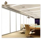 Commercial office double internal glass walls modular partition materials