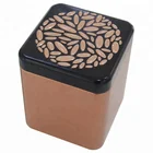 Factory wholesale new design embossed square tea tin box with plug lid