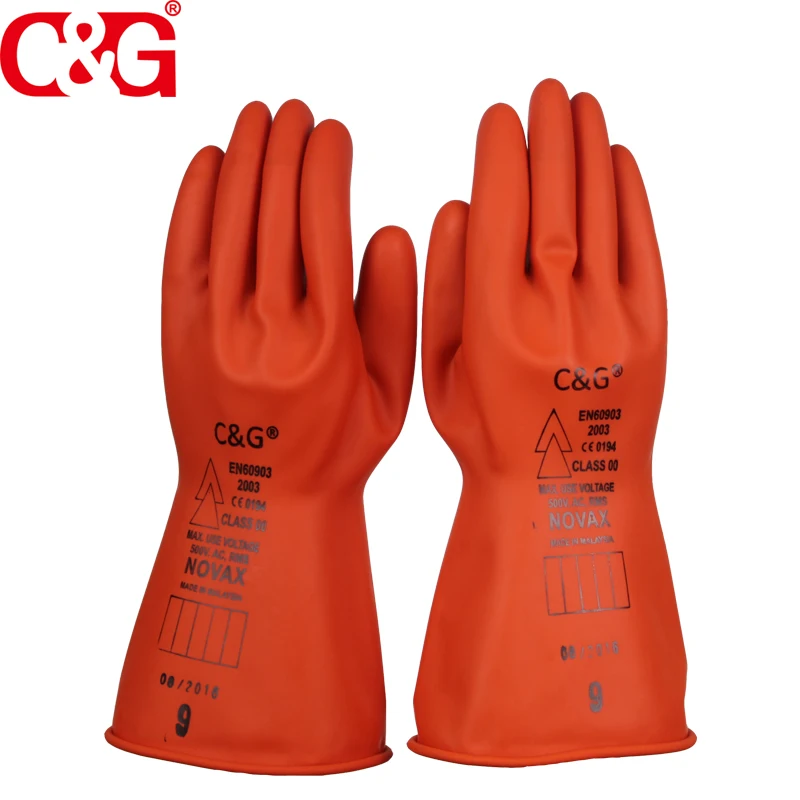 Class 00 Linemen's electrical insulating gloves and safety gloves
