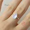 LYR0306 White Gold Plated sterling silver jewelry ring fashion blue moonstone engagement ring
