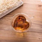 Heart Shaped Double Walled Insulated Glass Coffee Mugs or Tea Cups