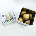 Tin can manufacturer 8OZ Window square tin can for biscuit