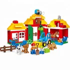 ABS Plastic 123 pcs happy farm educational toy building blocks toys with legoing duplo toy