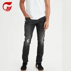 Wholesale Price Custom Fashion Black Damaged Pants Men Ripped Denim Jeans