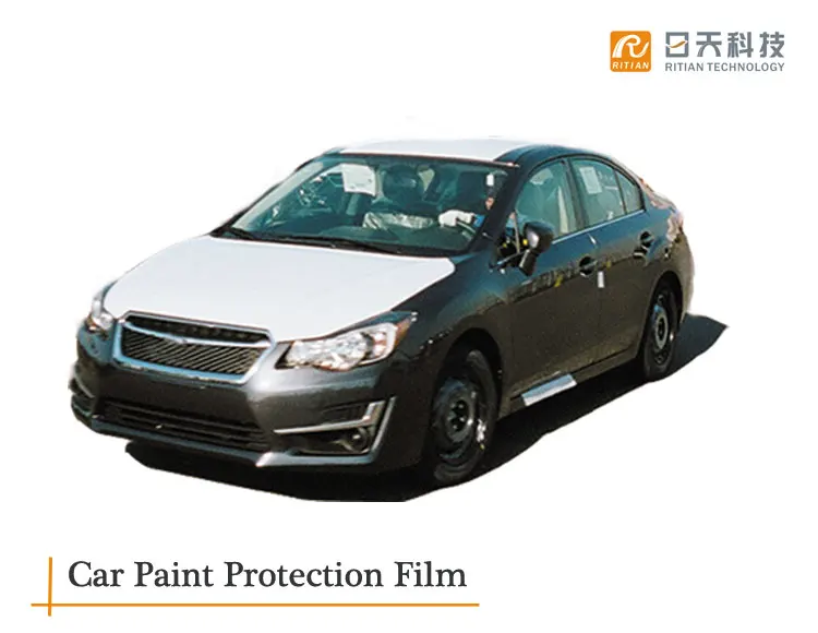 Car paint protection film for freshly painted surfaces for long-term outdoor exposure