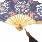 Fabric Hand Fan Custom Printed Fabric Bamboo Folding Hand Fan
