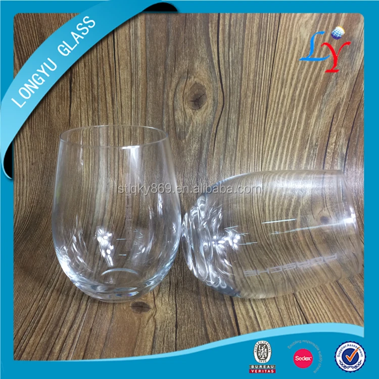 cheap egg shaped stemless wine glasses wholesale glass