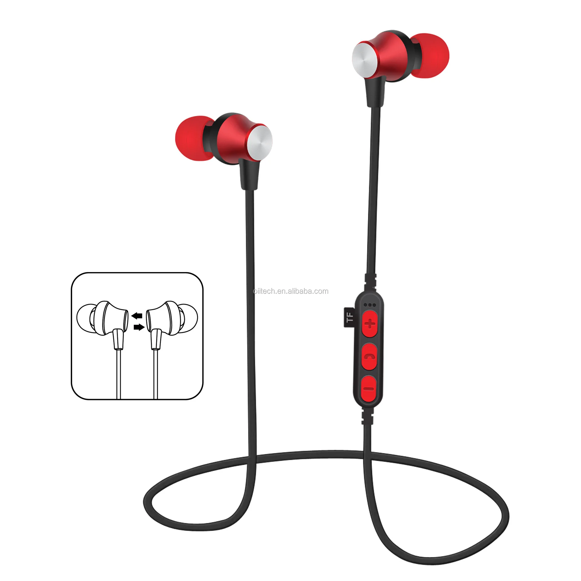 Magnetic metal wireless sports earphone MS-T2 support TF card - ANKUX.COM