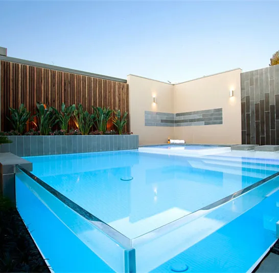 glass swimming pool