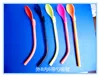 Eco-Friendly PVC hard thick plastic flexible long drinking straw with spoon