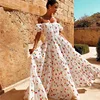 2019 summer latest hot sale style clothes women wholesale fashion high quality lady dress sexy off shoulder flowing dress long