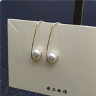 Korean Style U Shaped Pearl Stud Earrings Simple 925 Sterling Silver Geometric Earrings for Women Handmade Party Jewelry