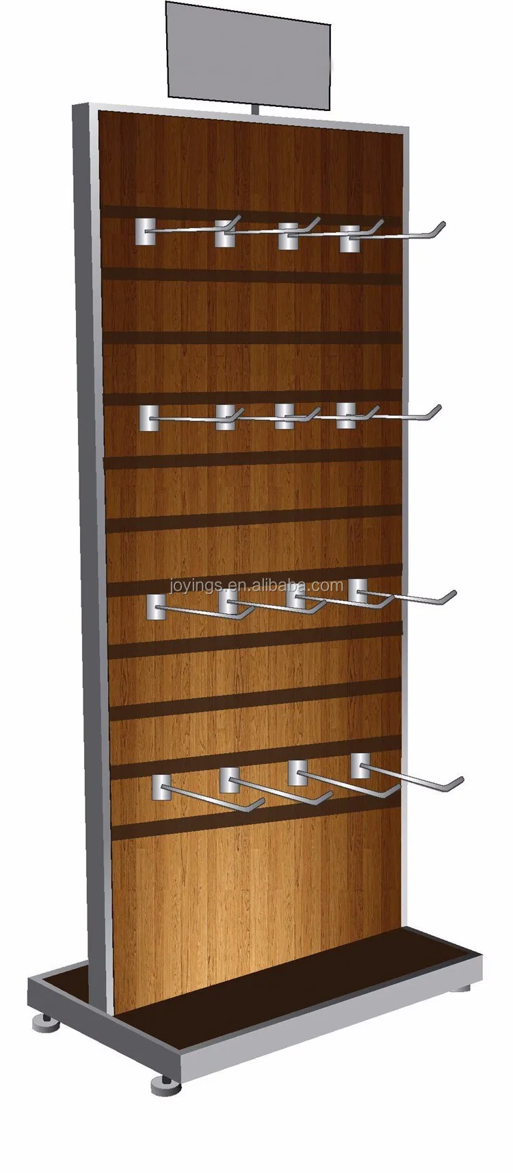 Double Sided Floor Standing Supermarket Retail Display Rack For Hanging