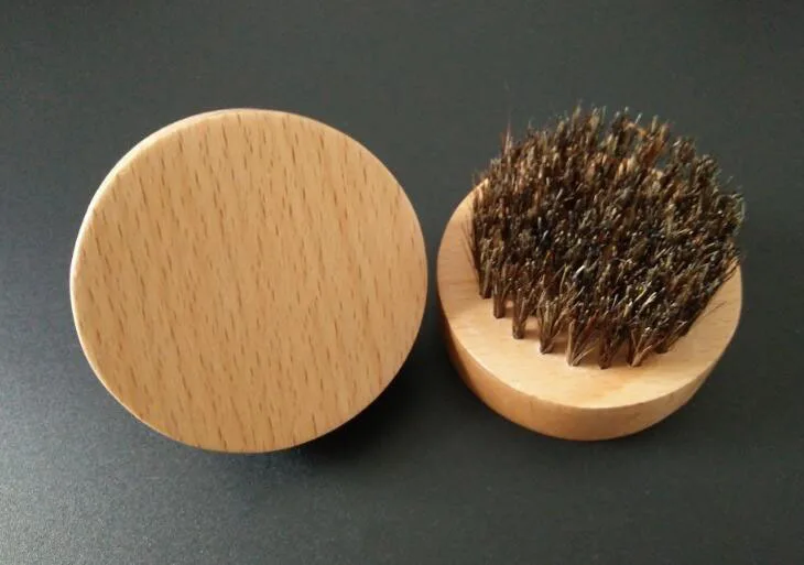 Boar bristles brush, round, beech brush, male special beard brush, engraving logo