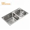 malaysia cheap european style undermount 60 40 kitchen sinks prices under mount double bowl stainless steel kitchen sink