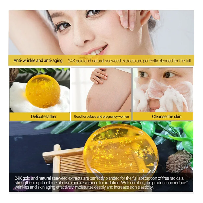 Private Label 24k Gold Whitening Anti Aging Soap
