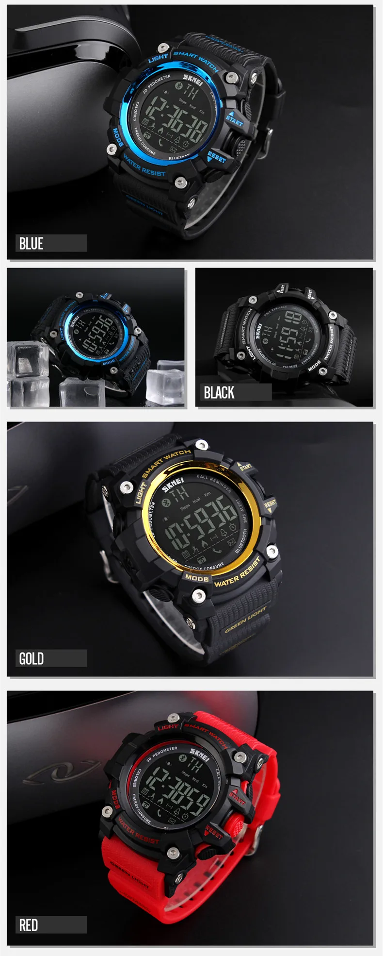 China factory business cool fashion waterproof smart wrist watch men