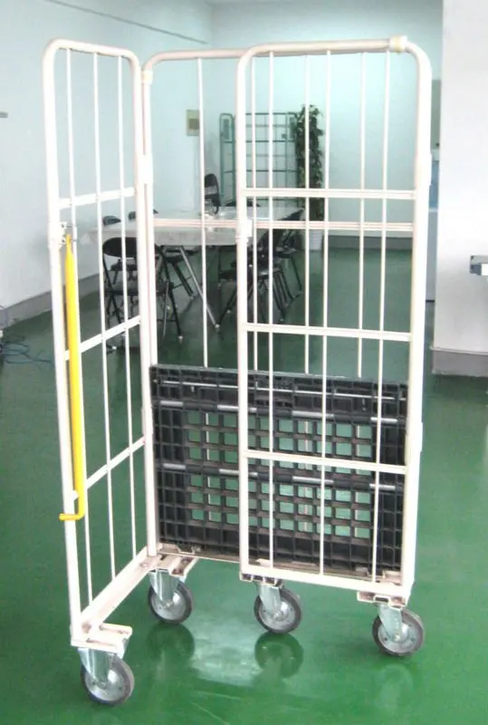 Plegable Logística Carro Plegable De Carro Jaula De Malla De Alambre