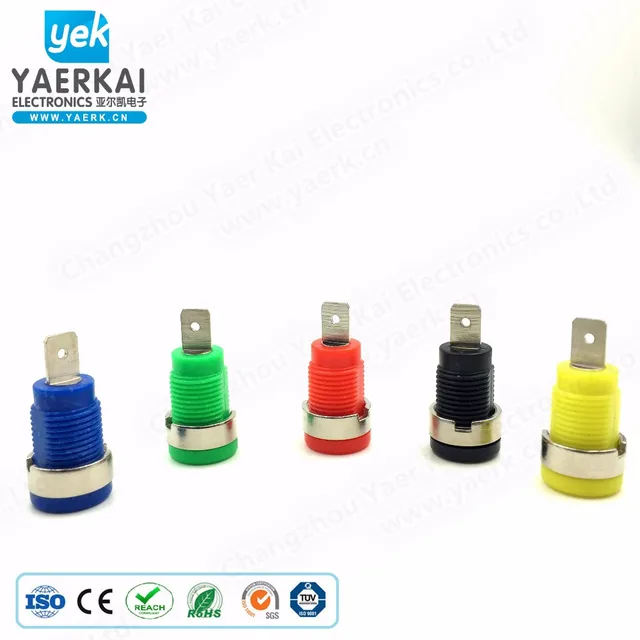 five colour plastic 4mm banana plugs sockets binging post with screw