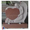 Carved Red Granite Angel Gravestone and tombstone prices