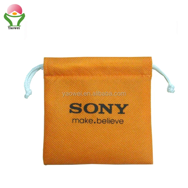selling gifts cheaper orange non woven printing small drawstring