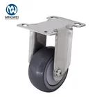 High Quality 3 inch Medium Duty Silent Furniture Shopping Cart Rigid Stainless Steel TPR Caster