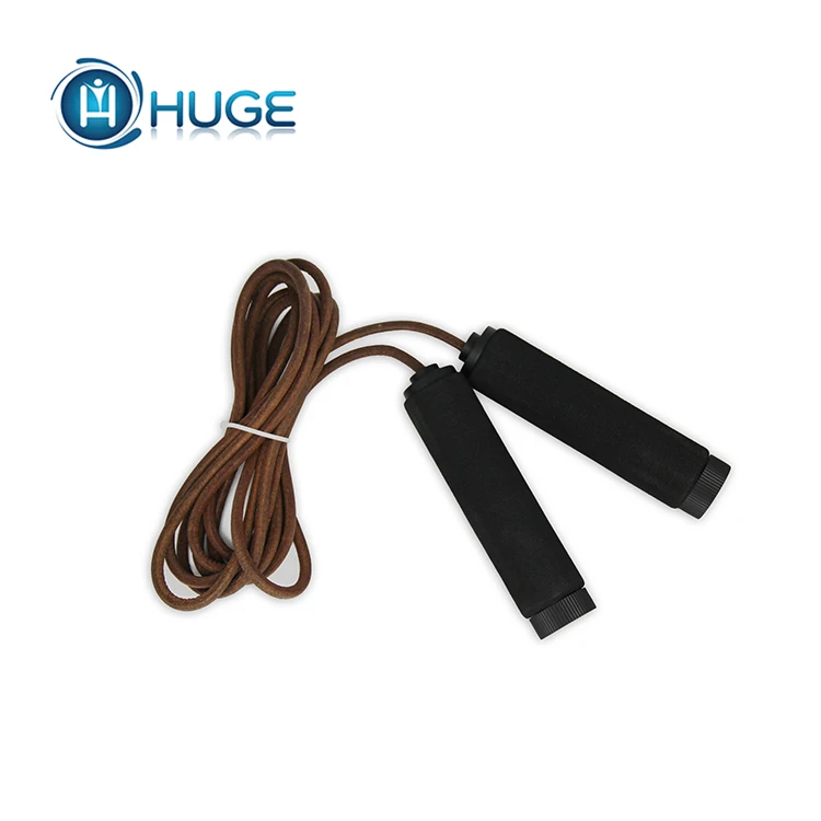 Fitness Light Sports Exercise Speed Black Leather Skipping Rope